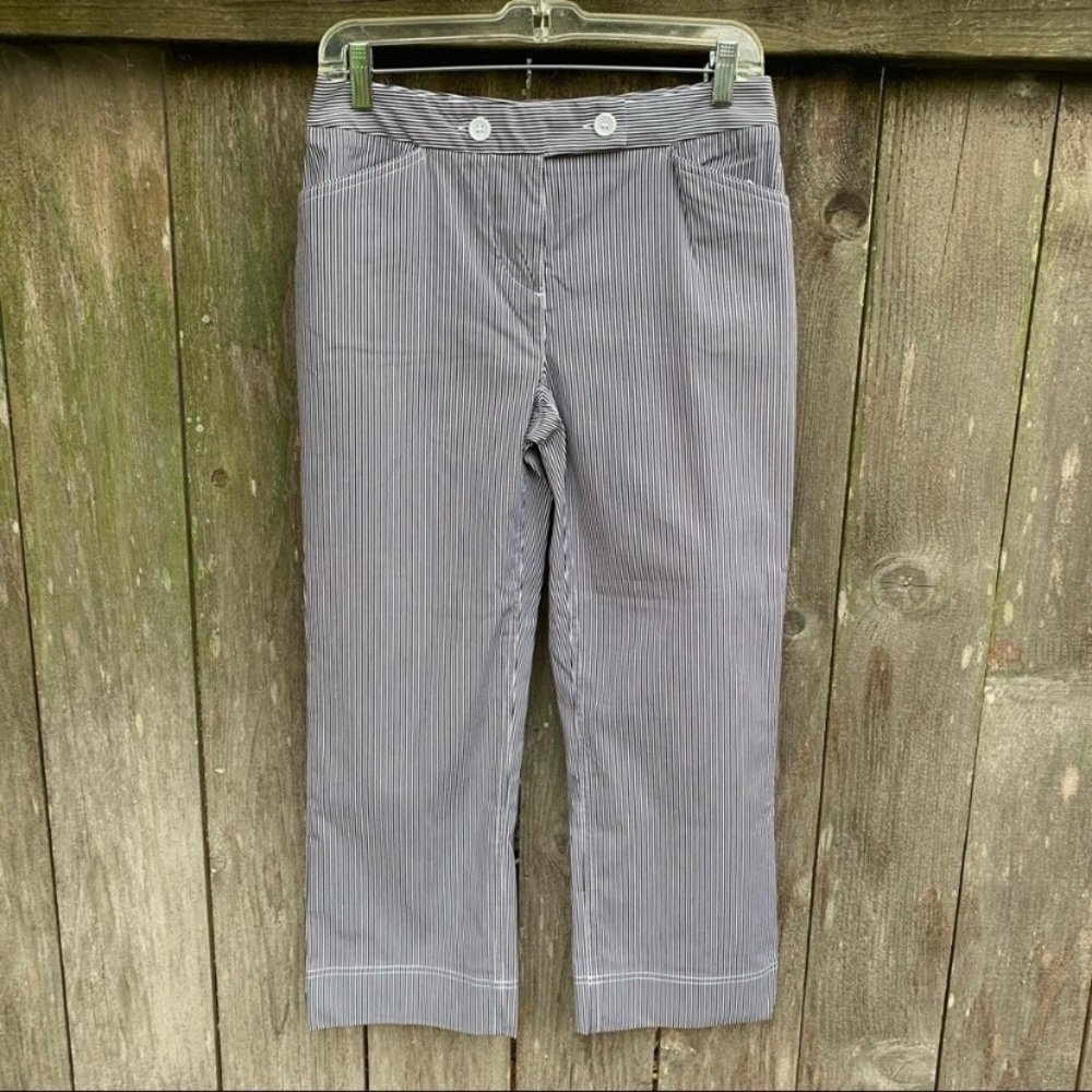 JONES NEW YORK sport stretch striped crop ankle pants spring summer preppy